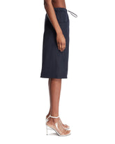 Blue Silk-Blend Skirt | PDP | Antonia