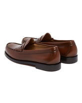 Shiny Brown Weejuns Larson Loafers | PDP | Antonia