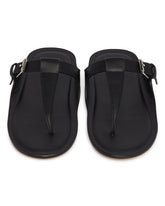 Black Leather Thong Sandals | PDP | Antonia