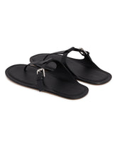 Black Leather Thong Sandals | PDP | Antonia