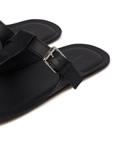 Black Leather Thong Sandals | PDP | Antonia
