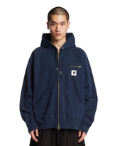 Sacai x Carhartt WIP Blue Cotton Jersey Hoodie | PDP | Antonia