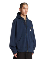 Sacai x Carhartt WIP Blue Cotton Jersey Hoodie | PDP | Antonia