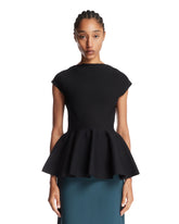 Black Peplum Knit Top | PDP | Antonia