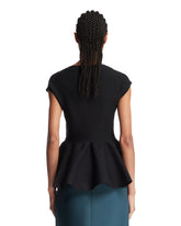 Black Peplum Knit Top | PDP | Antonia
