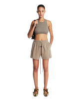 Dark Beige Cotton Shorts | PDP | Antonia
