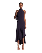 Purple Asymmetric Viscose Dress | PDP | Antonia