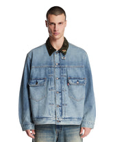 Levi's x Barbour Blue Type II Trucker Denim Jacket | PDP | Antonia