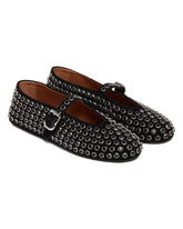 Black Flat Ballerina with Rhinestones | PDP | Antonia