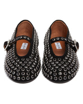 Black Flat Ballerina with Rhinestones | PDP | Antonia