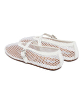 White Fishnet Ballet Flats | PDP | Antonia