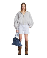 Blue Boxer-Style Shorts | PDP | Antonia