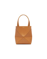 Beige Small Puzzle Fold Tote | PDP | Antonia