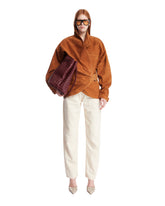 Brown Cindy Contour Suede Jacket | PDP | Antonia