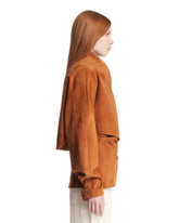 Brown Cindy Contour Suede Jacket | PDP | Antonia