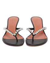 Black Crystal-Embellished Thong Sandals | PDP | Antonia