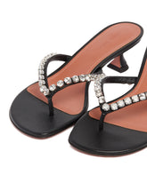 Black Crystal-Embellished Thong Sandals | PDP | Antonia