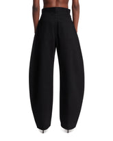 Black Rounded Denim Trousers | PDP | Antonia