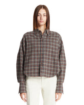 Gray Checkered Cropped Shirt | PDP | Antonia