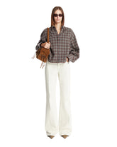 Gray Checkered Cropped Shirt | PDP | Antonia