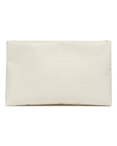 XXL White Croc-Embossed Leather Pouch | PDP | Antonia