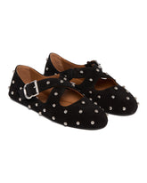 Ballerine Flat Incrociate Nere Con Borchie | PDP | Antonia