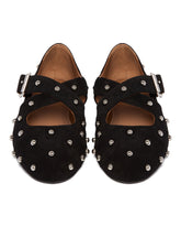 Ballerine Flat Incrociate Nere Con Borchie | PDP | Antonia