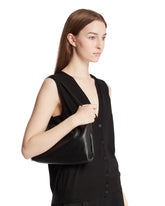 Black XL Leather Bourse Clutch | PDP | Antonia
