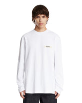 White Gros Grain Long Sleeve T-Shirt | PDP | Antonia