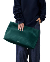 Pouch In Pelle Croc-Embossed Verde XXL | All | Antonia