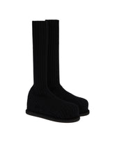 Black Veneda Stretch Flatform Boots | PDP | Antonia