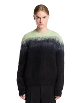 Black Mohair Jacquard Crewneck Sweater | PDP | Antonia