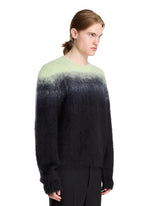 Black Mohair Jacquard Crewneck Sweater | PDP | Antonia