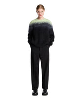 Black Mohair Jacquard Crewneck Sweater | PDP | Antonia