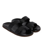 Black Leather Hugh Sandals | PDP | Antonia