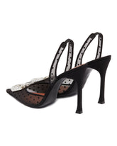 Black Camelia Sling Satin Pumps | PDP | Antonia