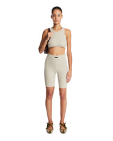 Beige Ribbed Biker Shorts | PDP | Antonia
