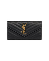 Black Cassandre Large Flap Wallet | PDP | Antonia