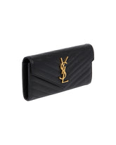 Black Cassandre Large Flap Wallet | PDP | Antonia