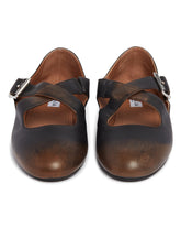 Brown Crossed Flat Ballerinas | PDP | Antonia