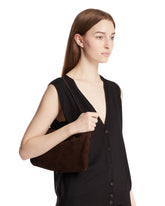 Brown XL Suede Bourse Clutch | PDP | Antonia
