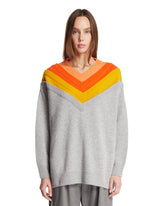 Gray Trompe L'Oeil Wool Sweater | PDP | Antonia