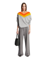 Gray Trompe L'Oeil Wool Sweater | PDP | Antonia