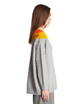 Gray Trompe L'Oeil Wool Sweater | PDP | Antonia