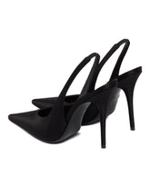 Black Satin Anok Slingbacks | PDP | Antonia