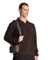 Gray Small Pebble Messenger Bag | PDP | Antonia