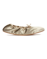 Beige Rounded Velvet Ballet Flats | PDP | Antonia