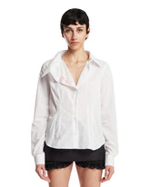 White Asymmetric Cotton Shirt | PDP | Antonia