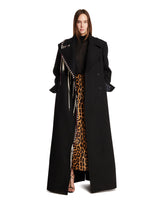 Black Embellished Long Wool Coat | PDP | Antonia