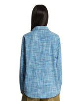 Blue Space-Dye Cashmere Shirt | PDP | Antonia